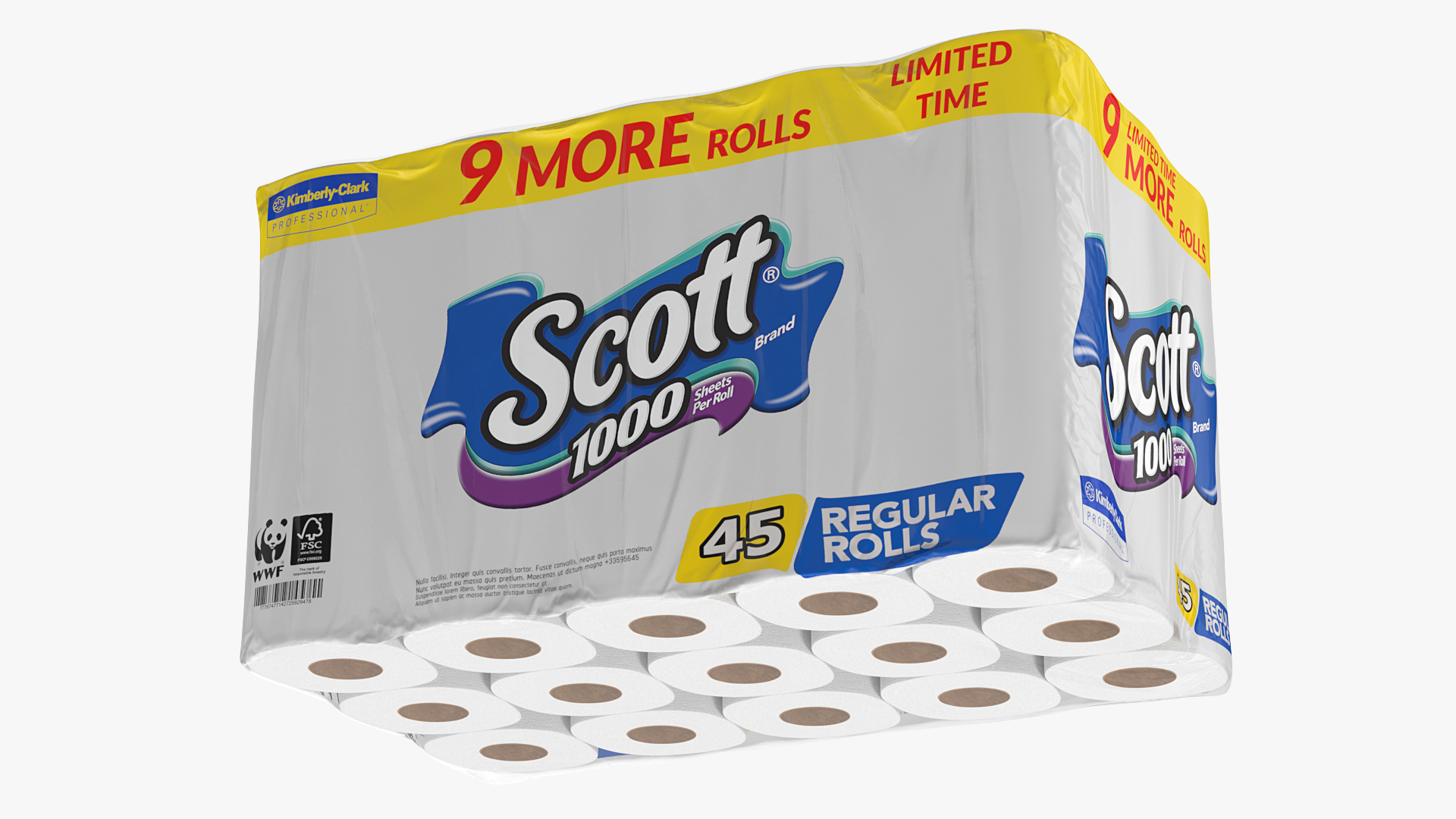 Scott Limited Edition Bath Tissue 45 Rolls 3D