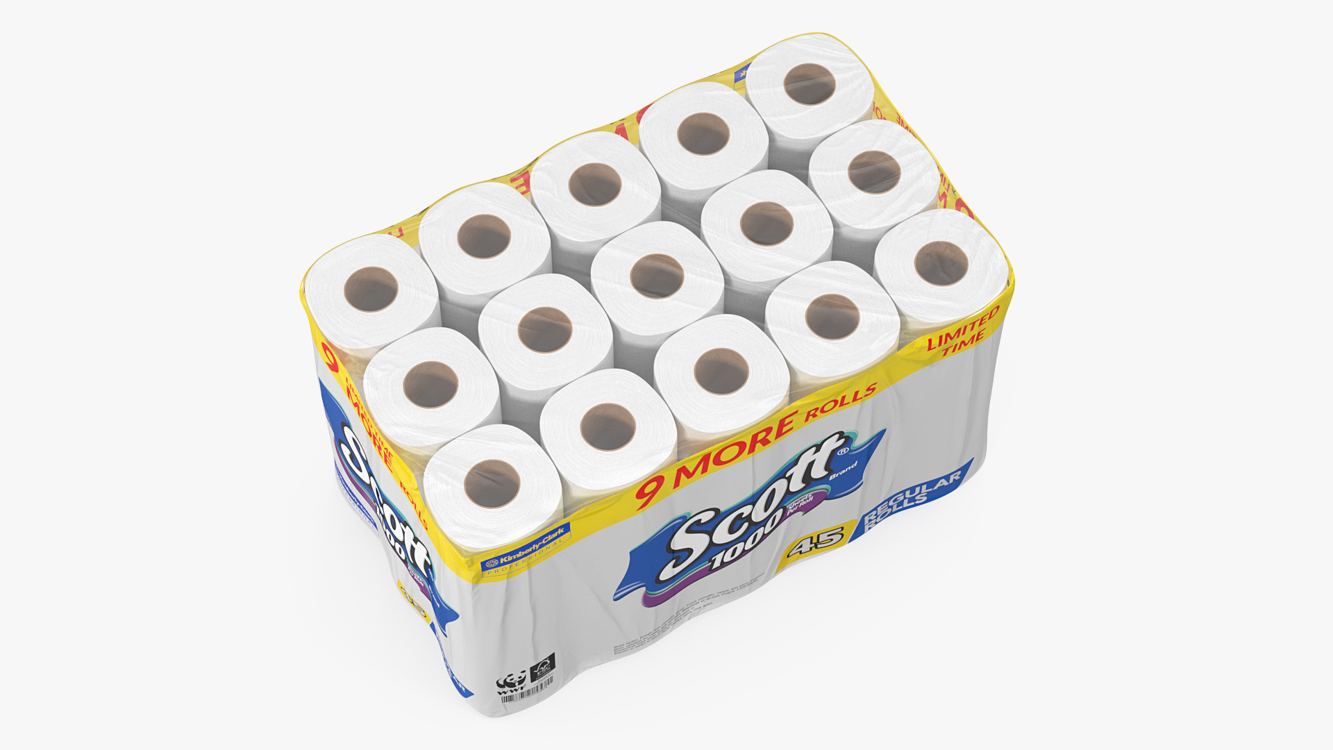 Scott Limited Edition Bath Tissue 45 Rolls 3D
