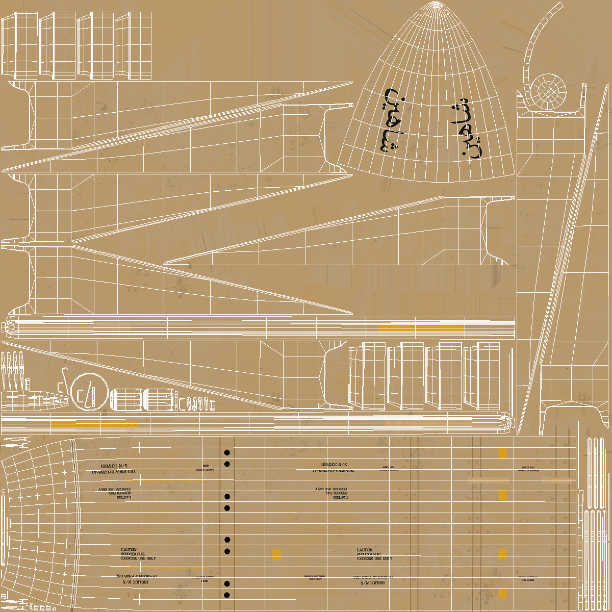 Sand Color MIM23 HAWK System Rigged for Maya 3D model