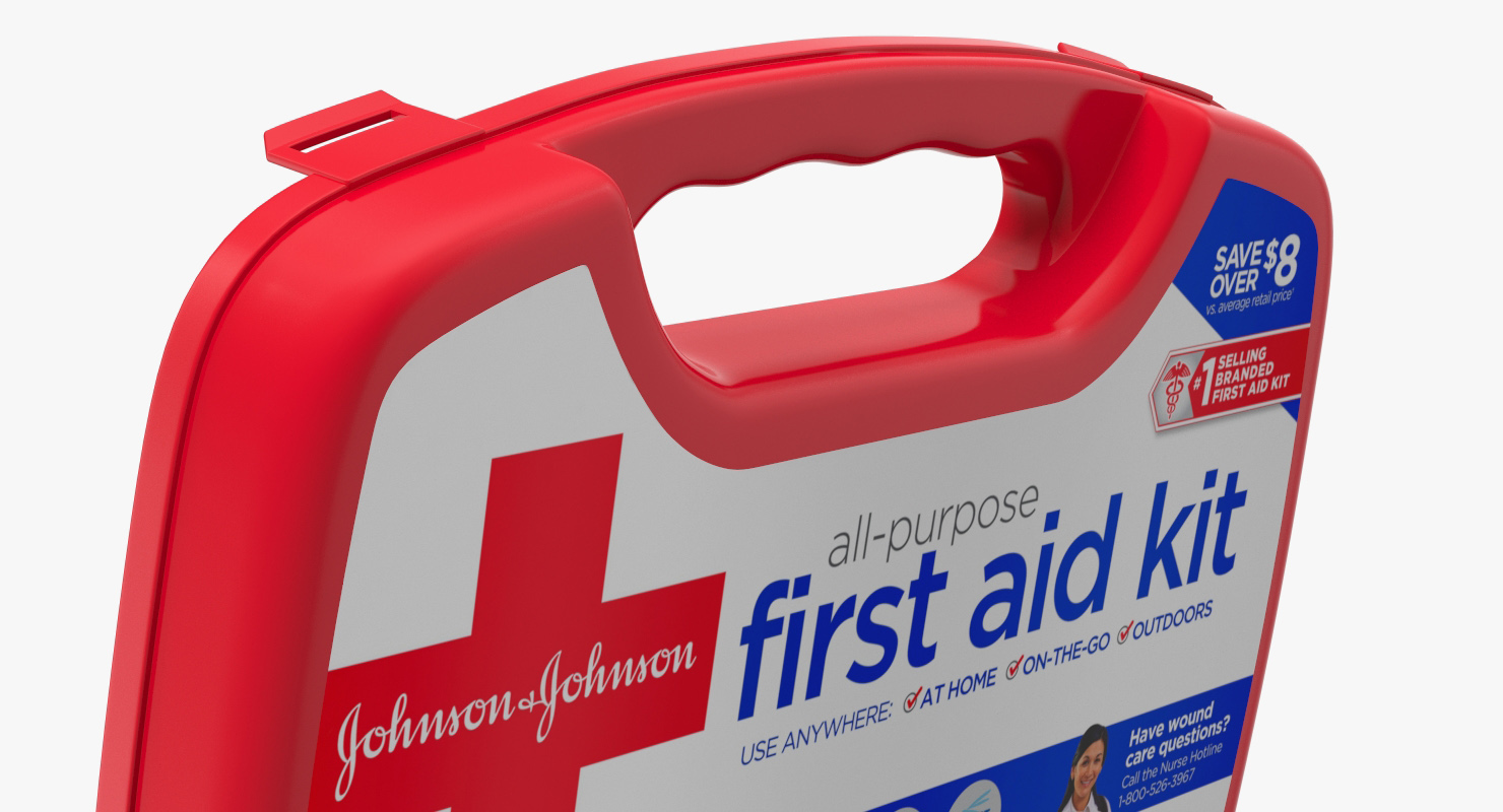 3D Open Empty First Aid Kit Bag model