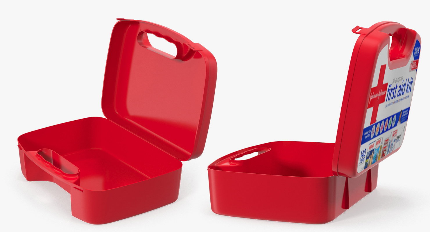 3D Open Empty First Aid Kit Bag model