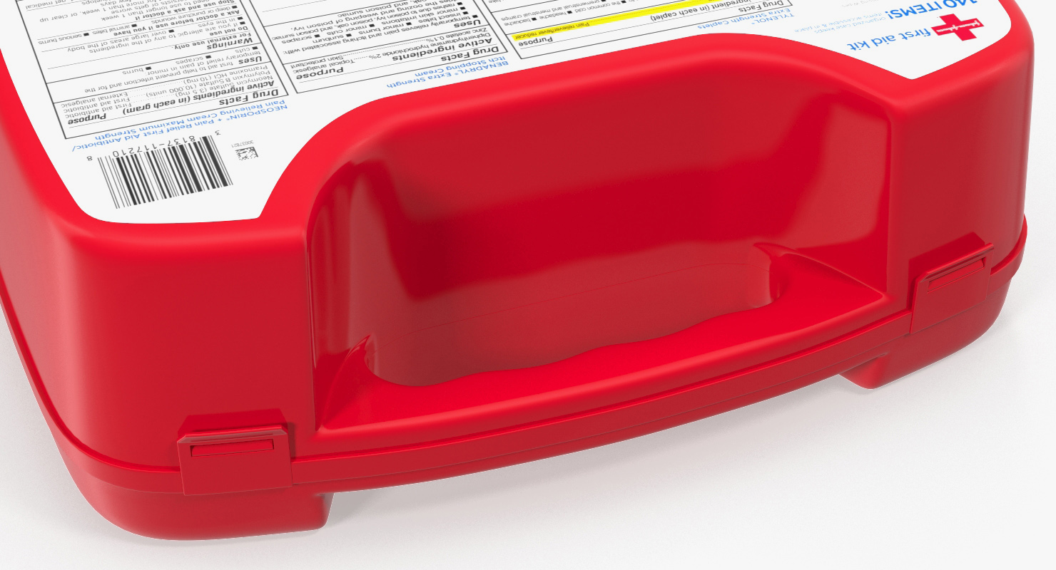3D Open Empty First Aid Kit Bag model