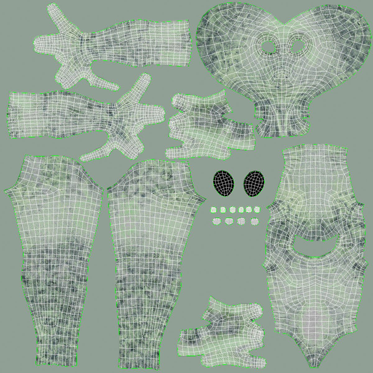 3D Green Alien Attack Pose model