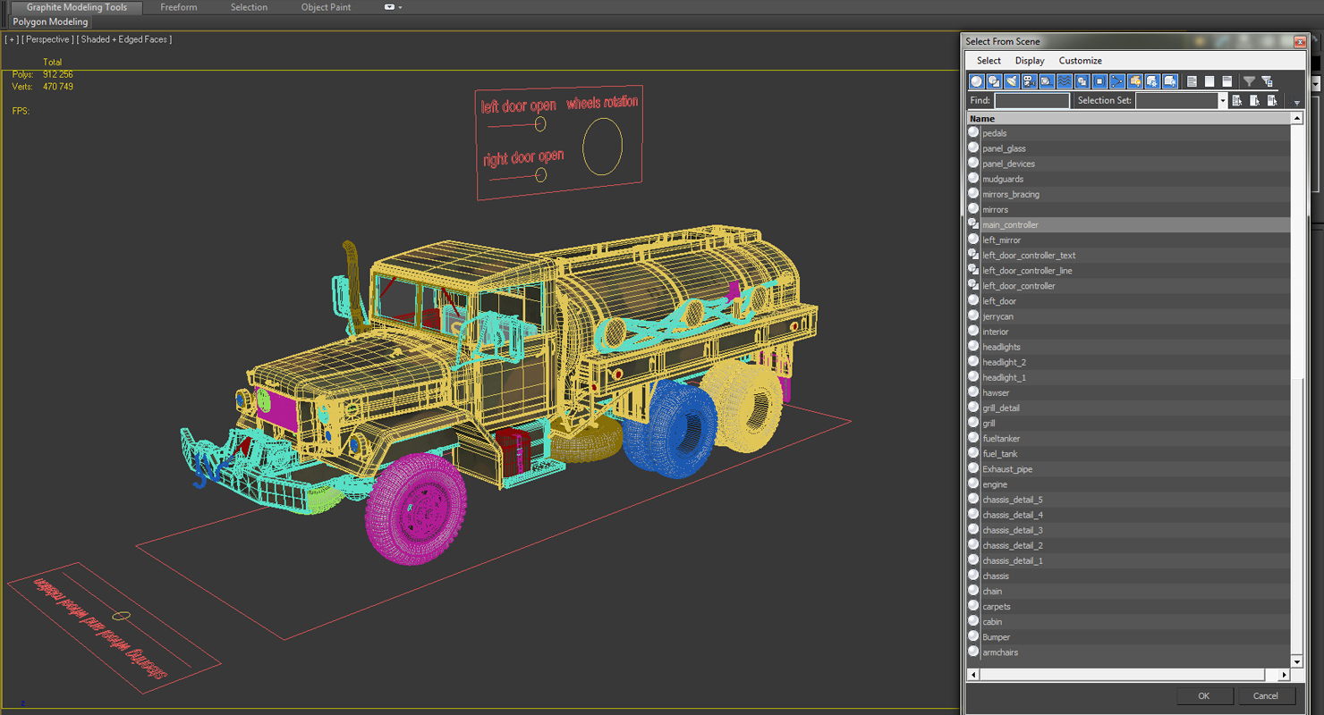 3D Fuel Tank Truck m49 Rigged