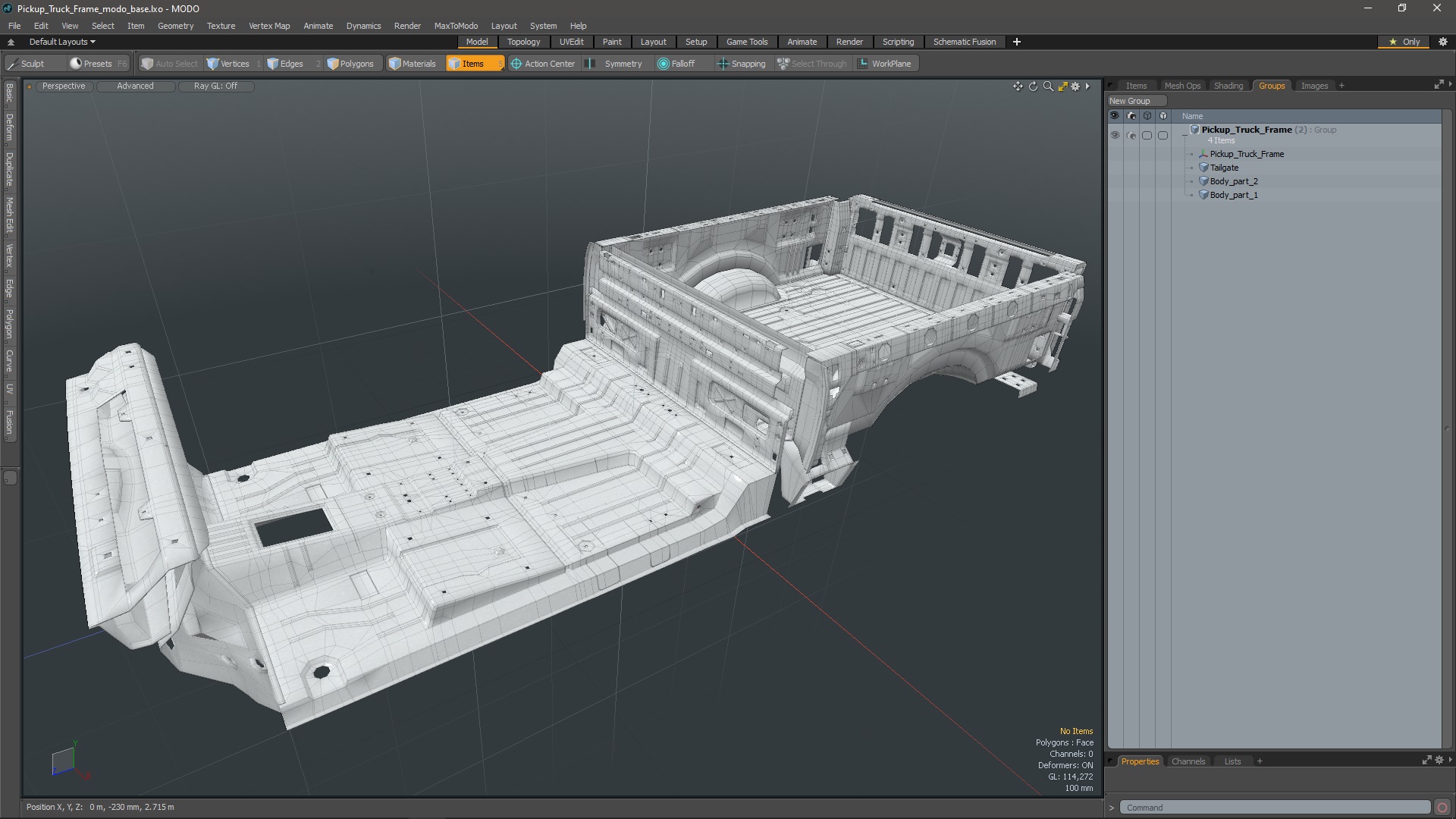 3D Pickup Truck Frame model