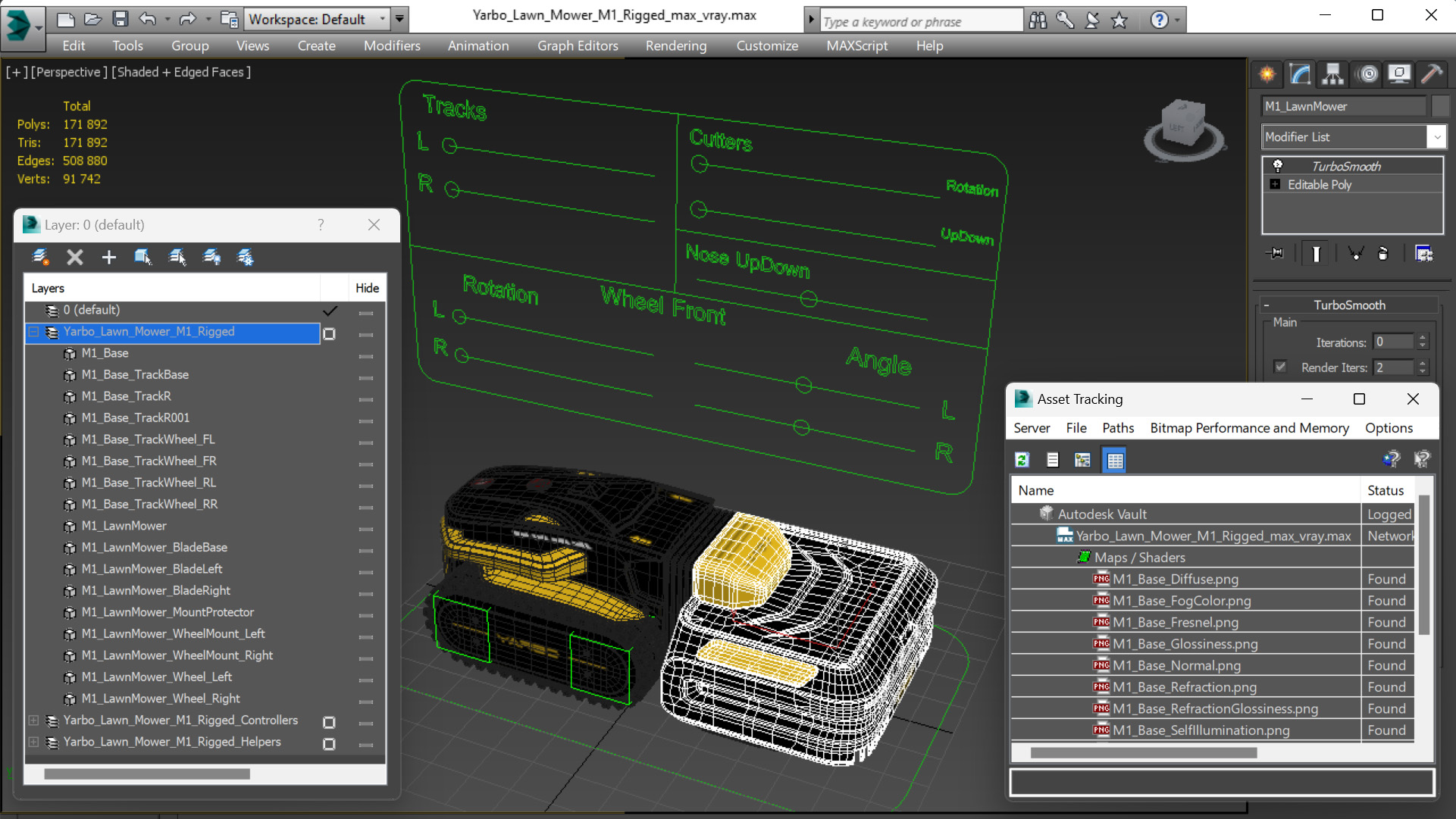 3D model Yarbo Lawn Mower M1 Rigged for Maya