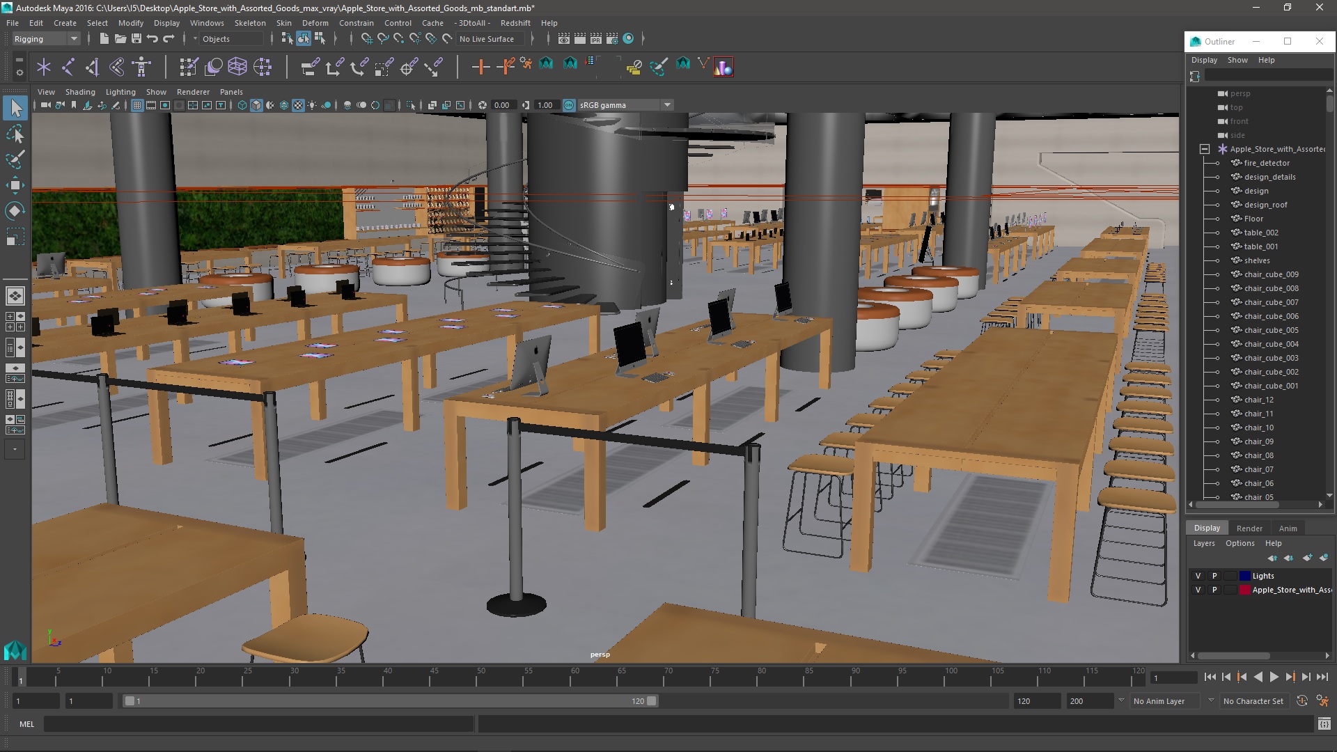 3D Apple Store with Assorted Goods