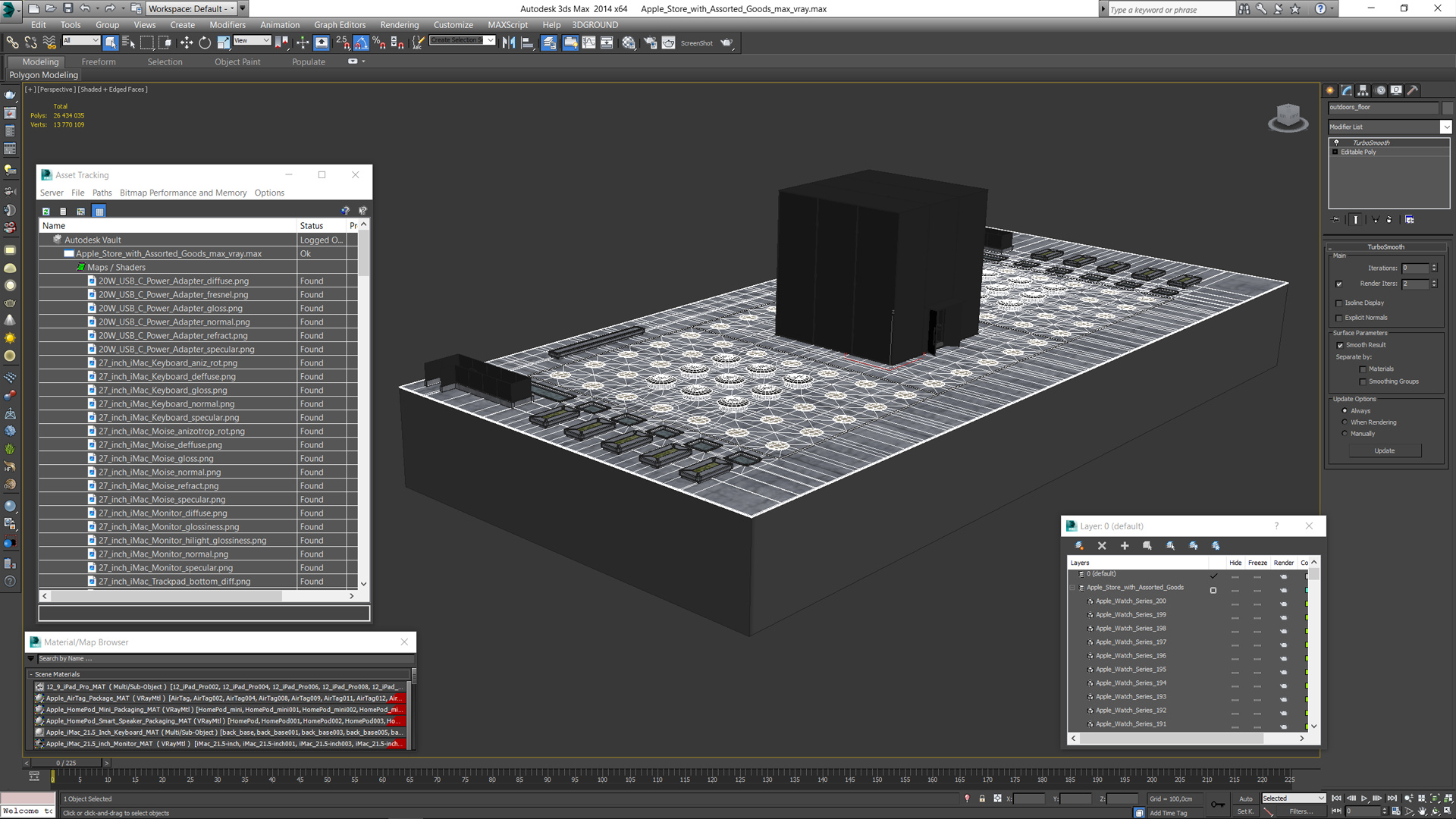 3D Apple Store with Assorted Goods