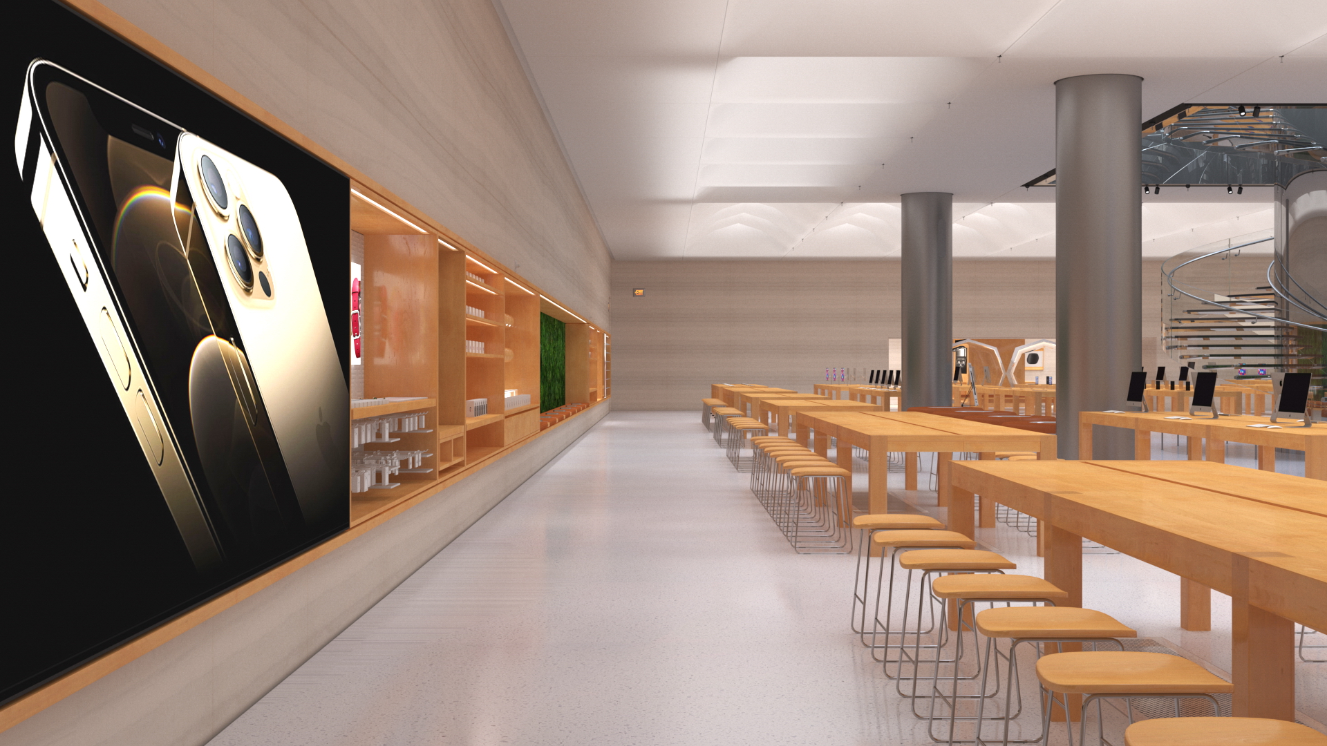 3D Apple Store with Assorted Goods