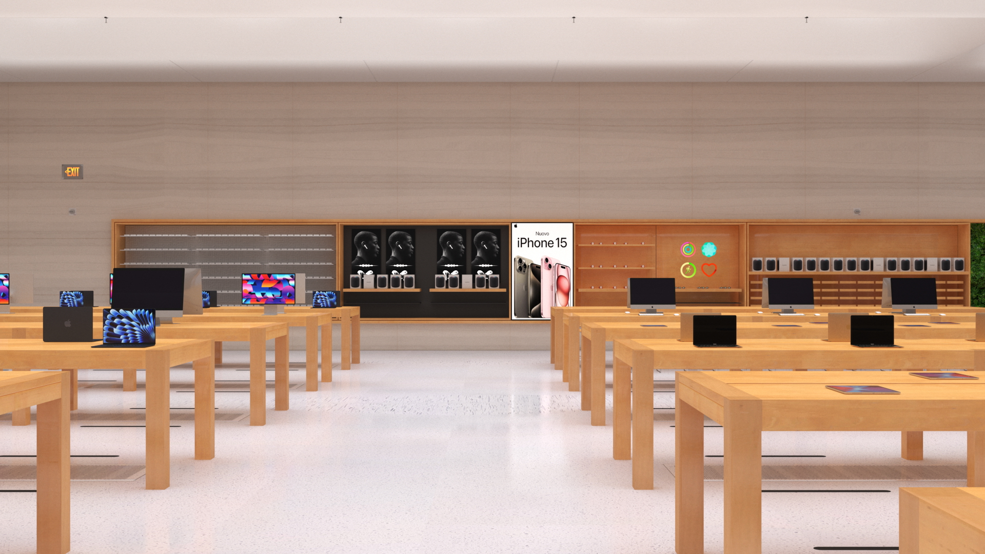 3D Apple Store with Assorted Goods