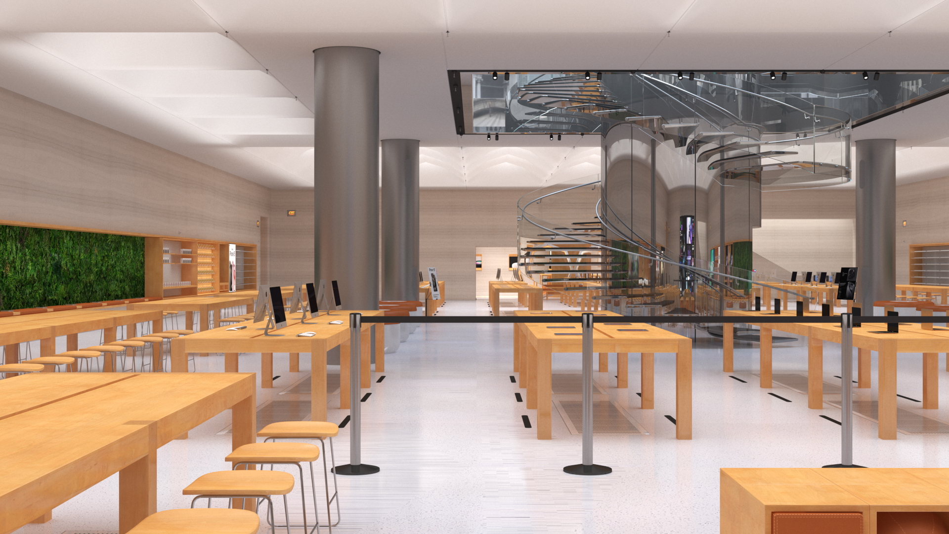 3D Apple Store with Assorted Goods