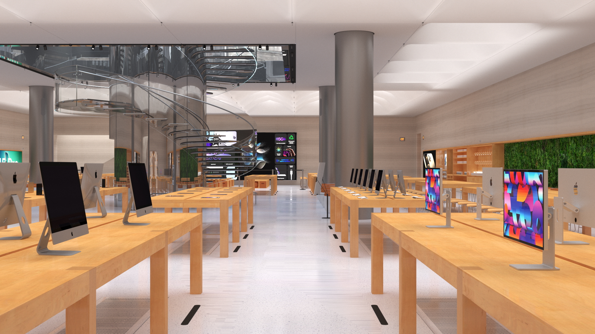 3D Apple Store with Assorted Goods