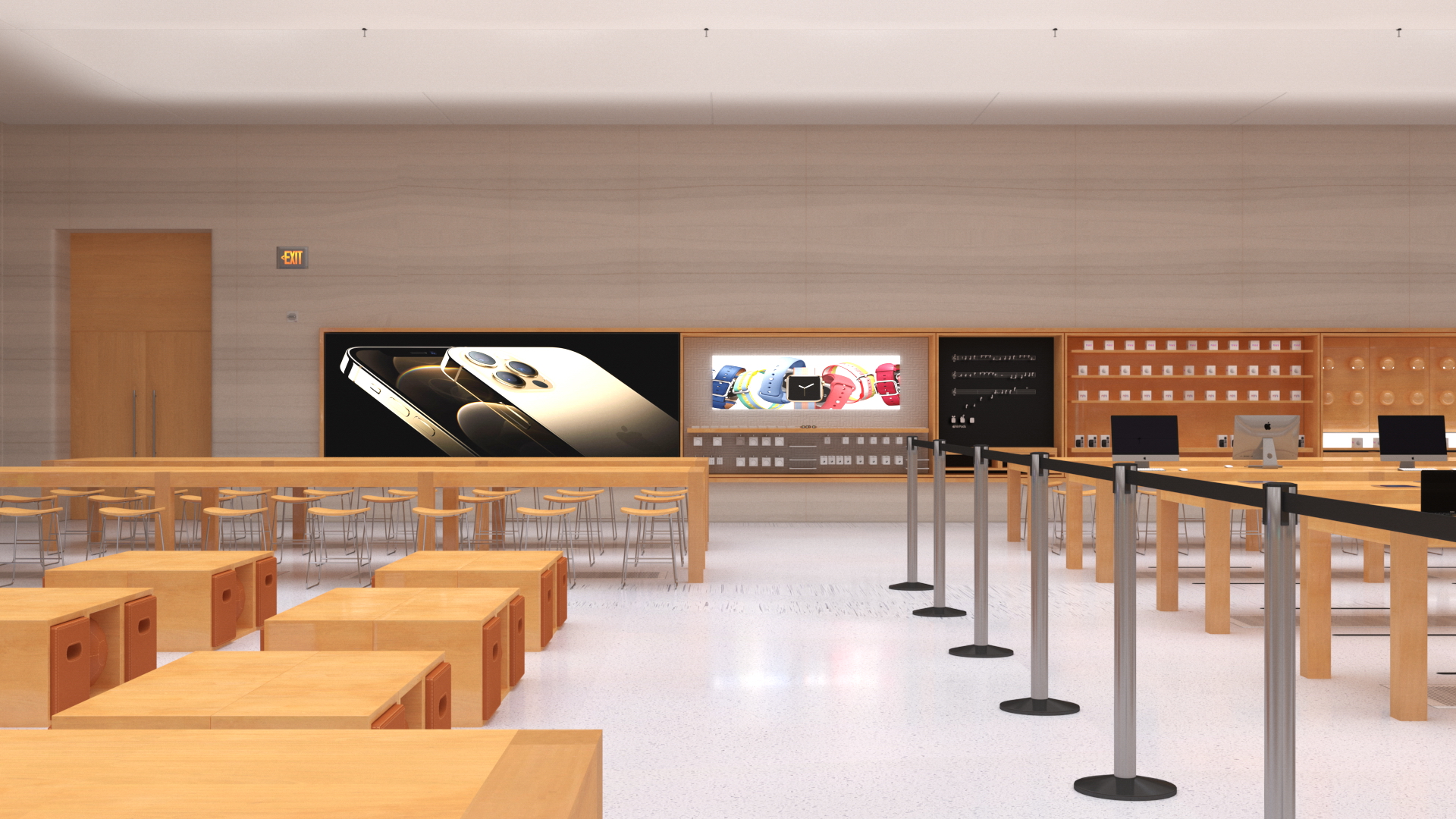 3D Apple Store with Assorted Goods