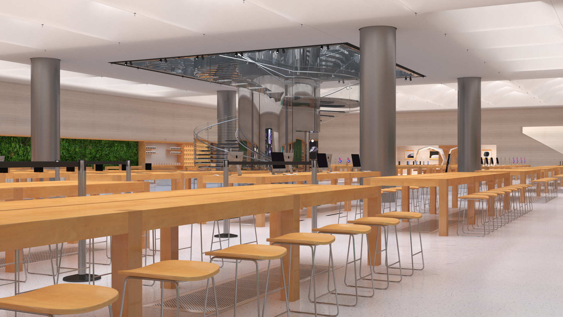3D Apple Store with Assorted Goods
