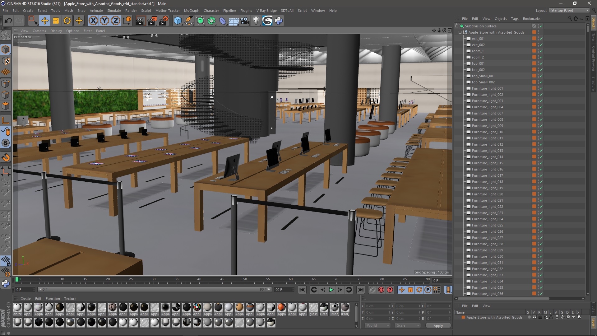 3D Apple Store with Assorted Goods