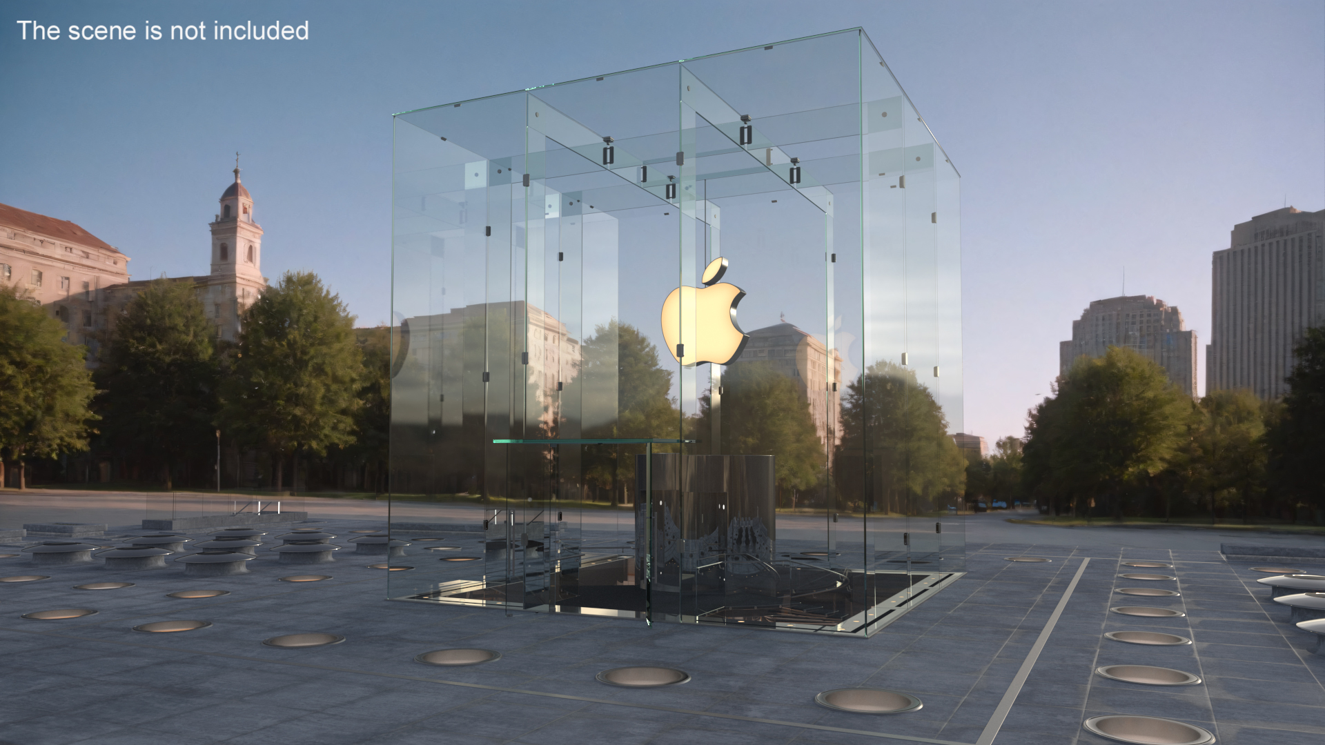 3D Apple Store with Assorted Goods