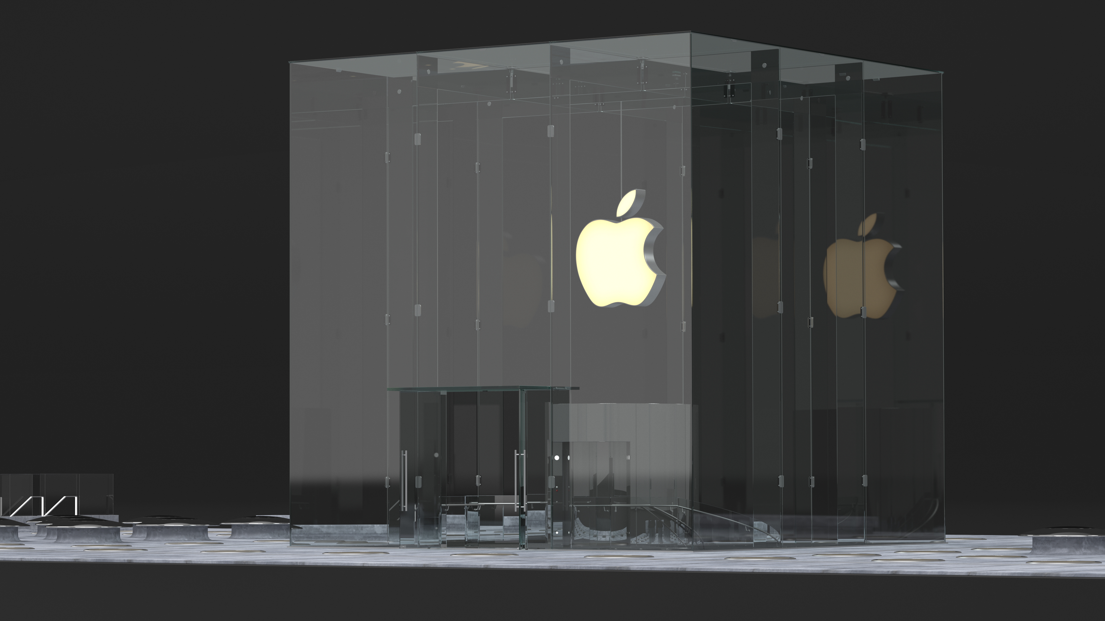 3D Apple Store with Assorted Goods