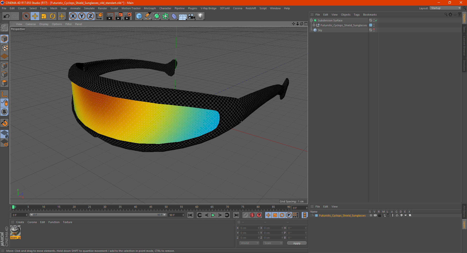 3D Futuristic Cyclops Shield Sunglasses
