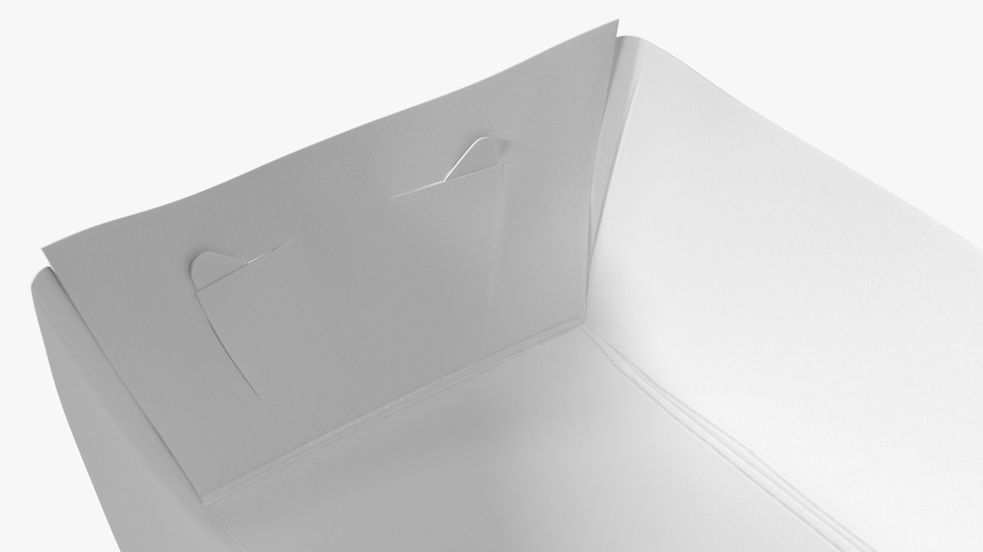 White Paper Rectangular Food Tray Set 3D
