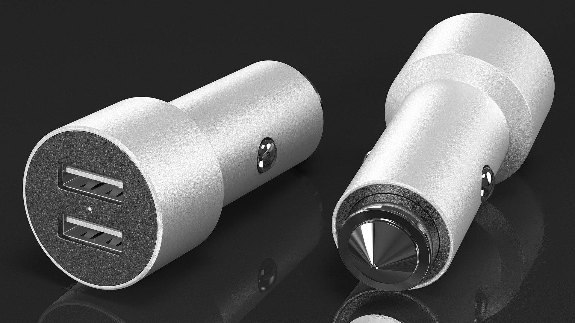 Dual USB Type A Car Charger 3D