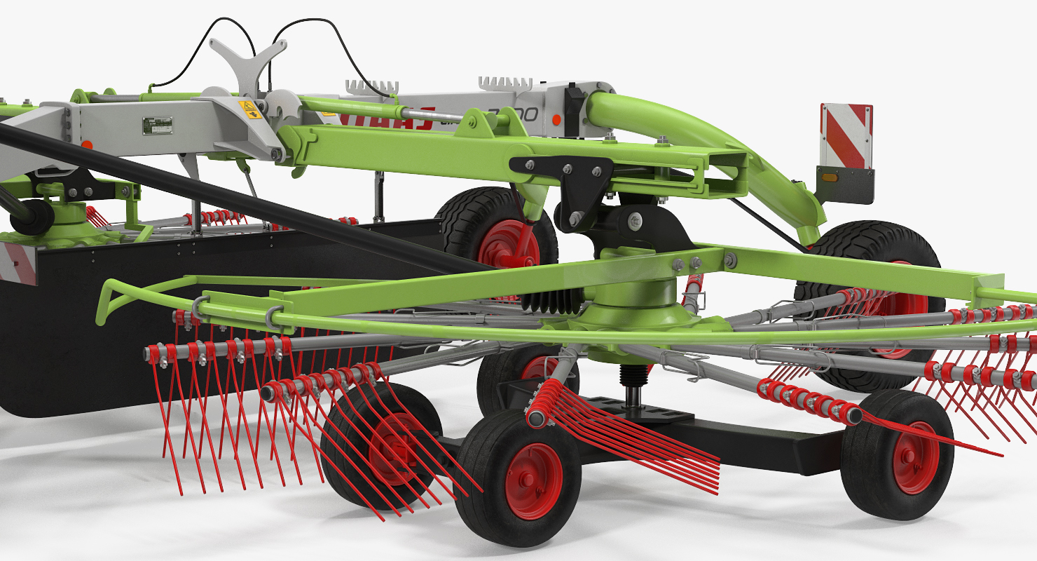 3D model Tractor with Twin Rotor Rake Claas Liner 2700