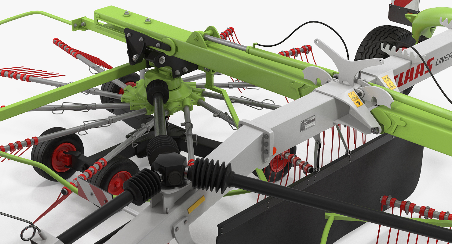 3D model Tractor with Twin Rotor Rake Claas Liner 2700