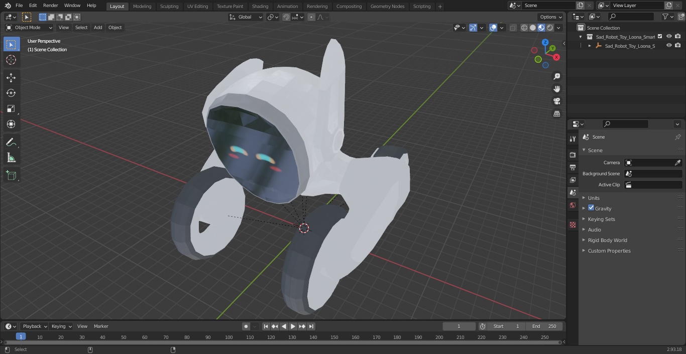 Sad Robot Toy Loona Smart Petbot 3D
