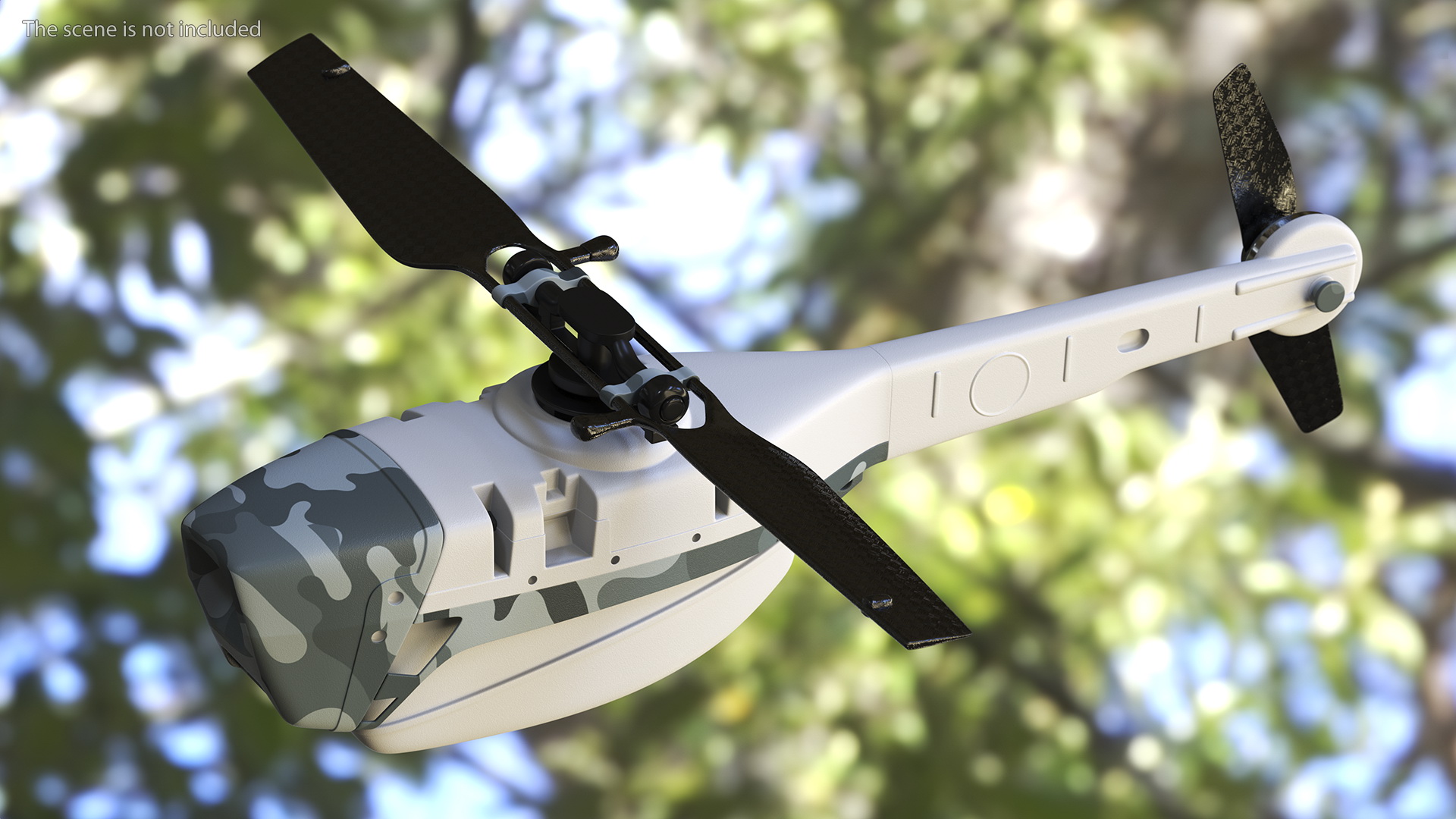 3D Nano Helicopter UAV Rigged