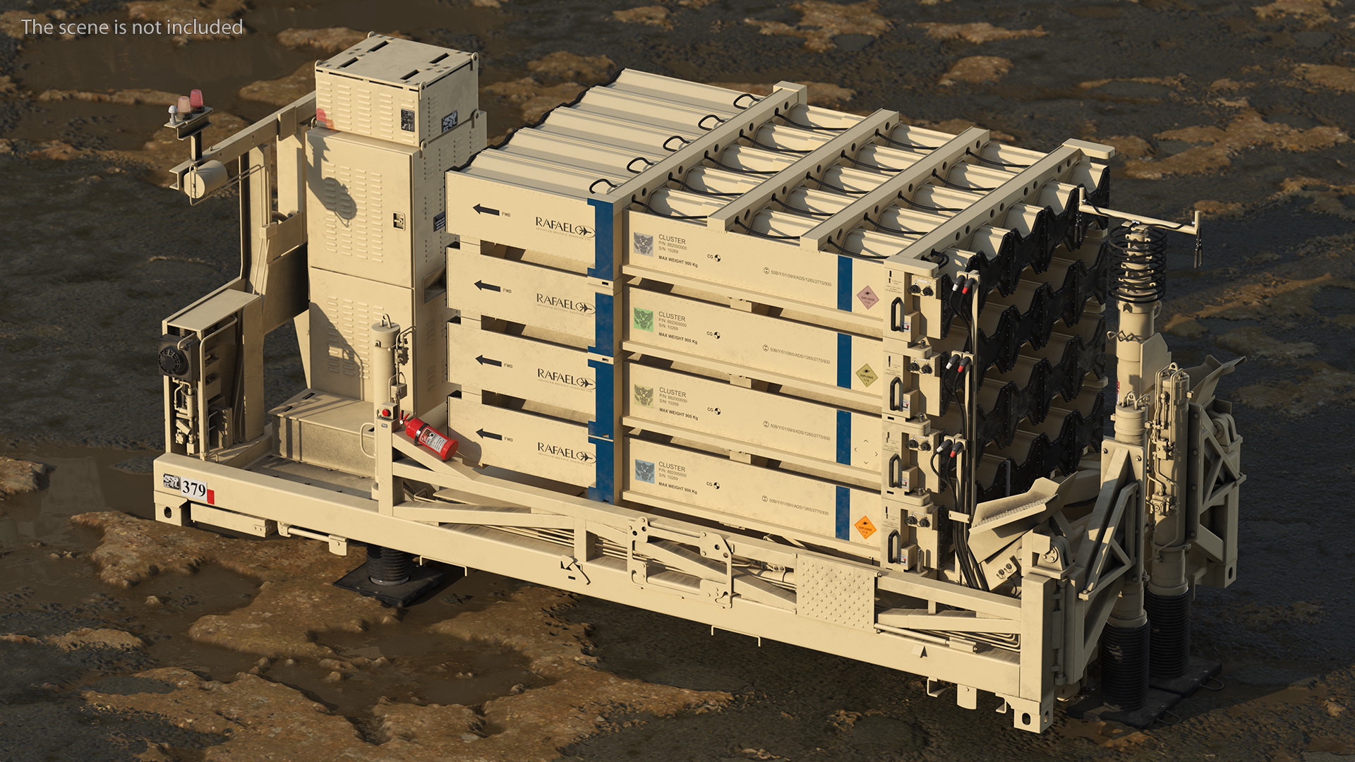 3D Iron Dome Mobile Air Defense System Folded Position