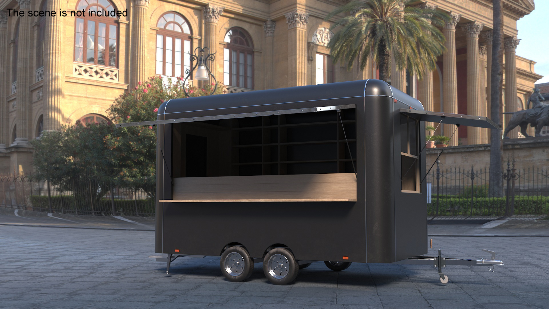 Food Trailer Black Empty 3D model