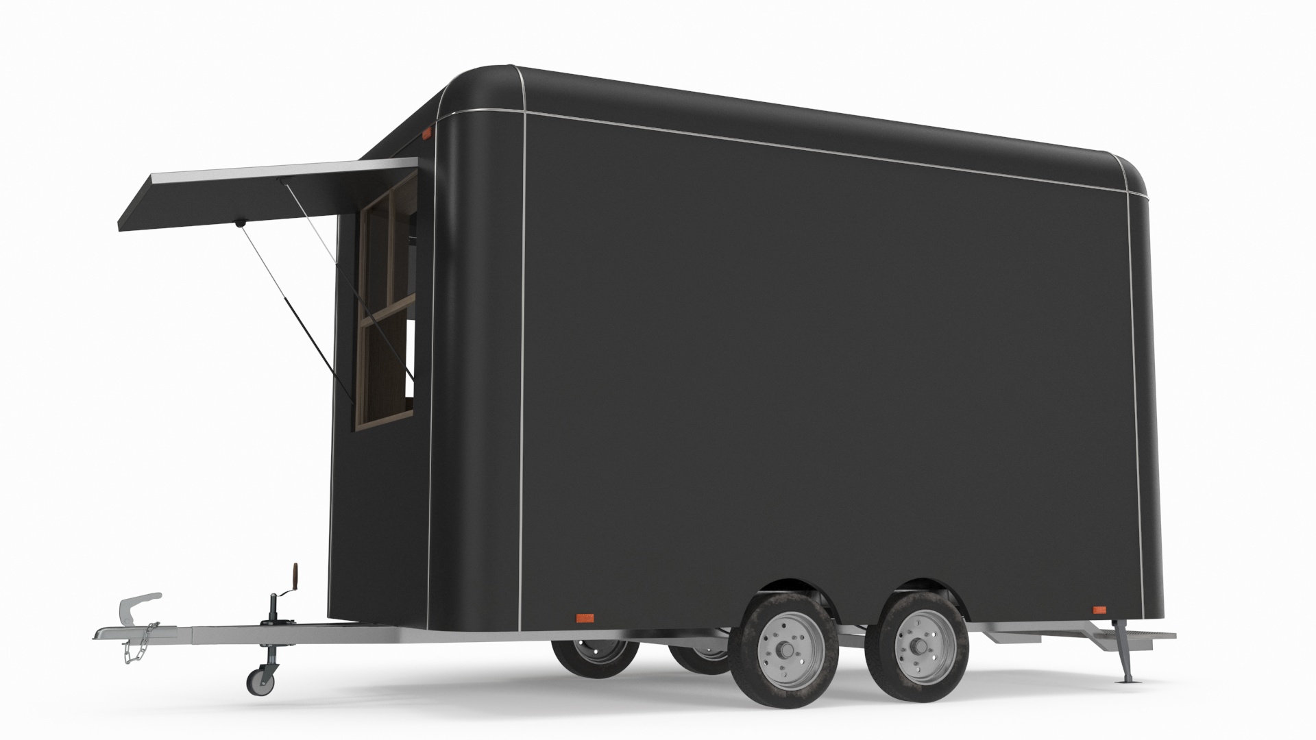 Food Trailer Black Empty 3D model
