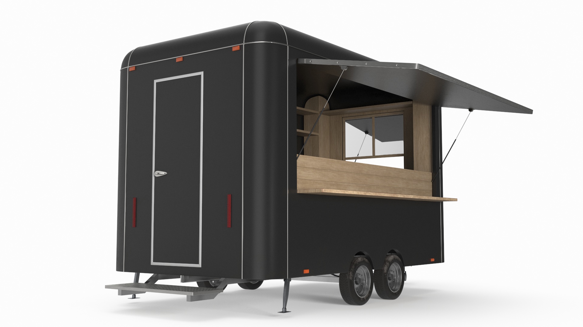Food Trailer Black Empty 3D model