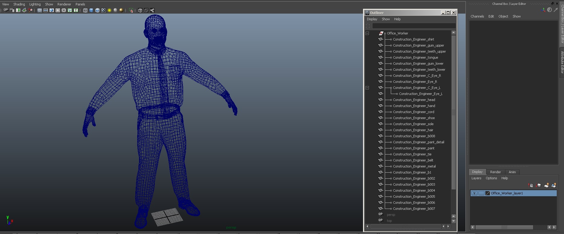 3D Office Worker model