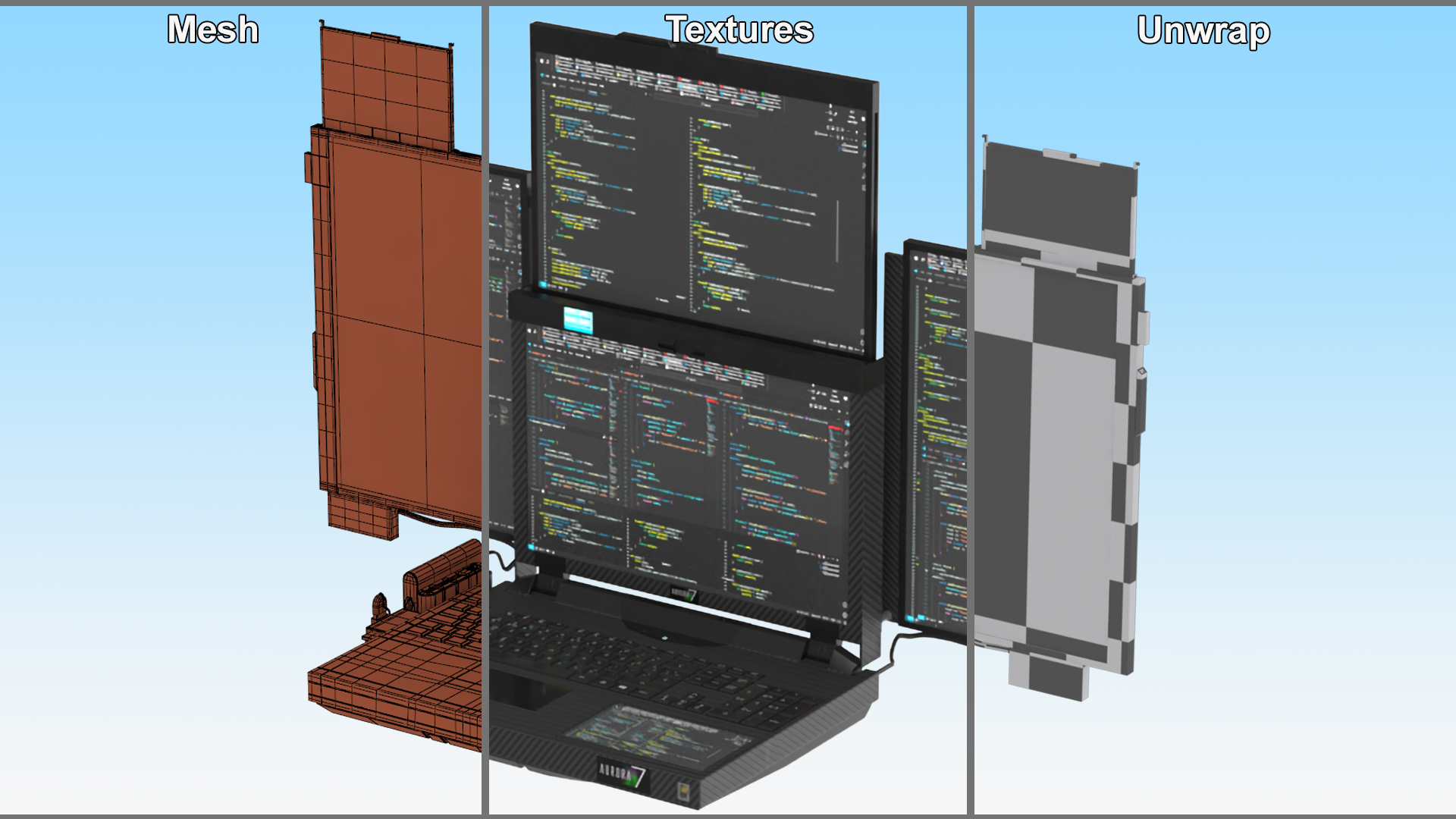 3D model Laptop Expanscape Aurora with Programming Software