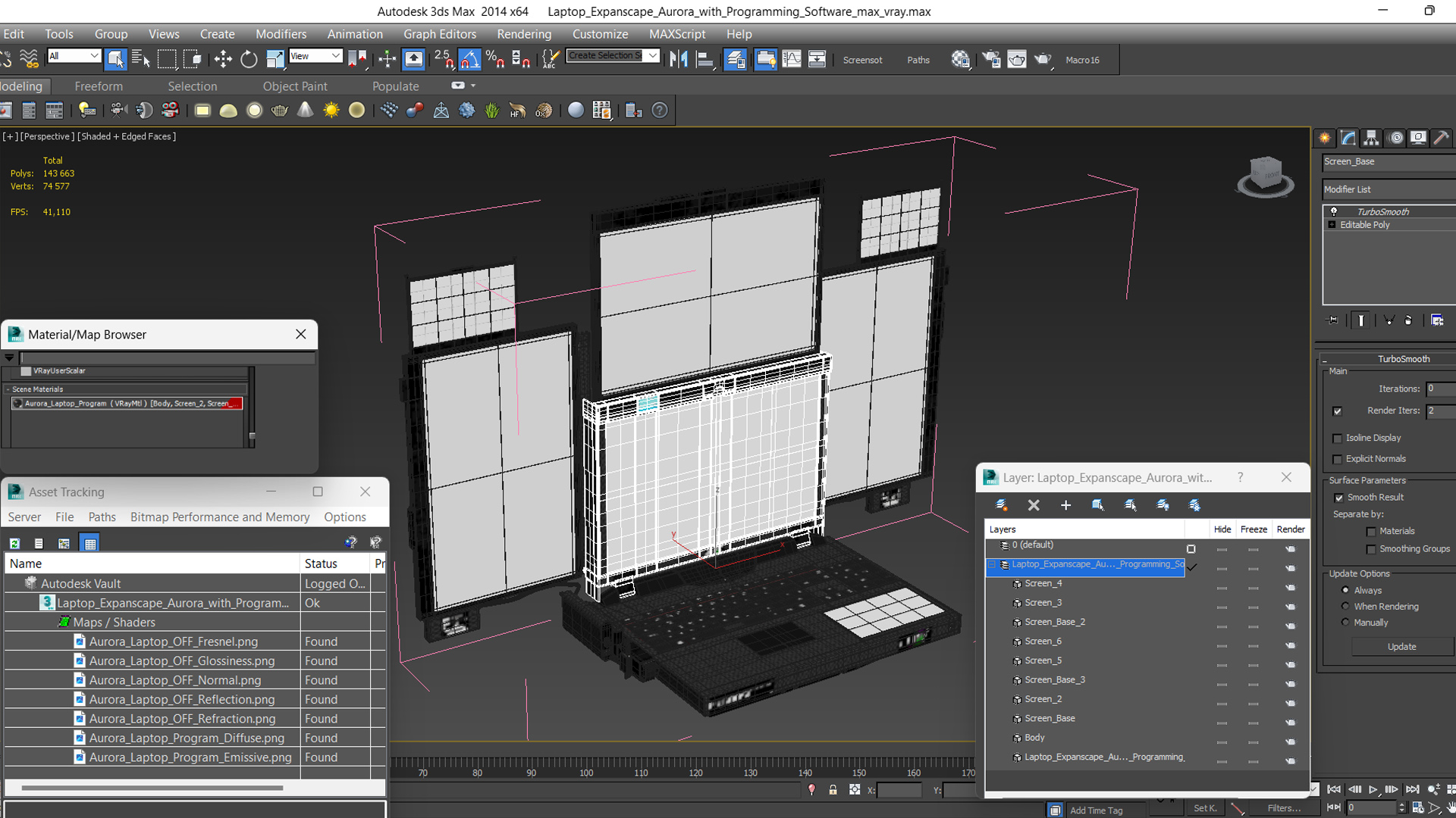 3D model Laptop Expanscape Aurora with Programming Software