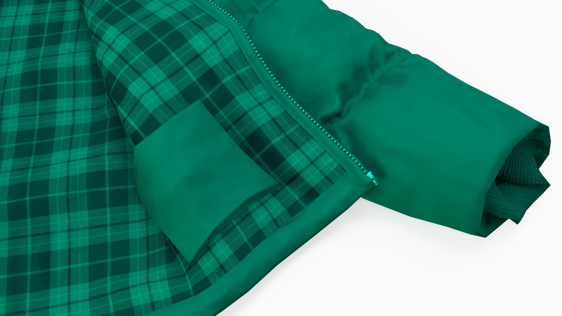 Green Mens Down Jacket Laying 3D model