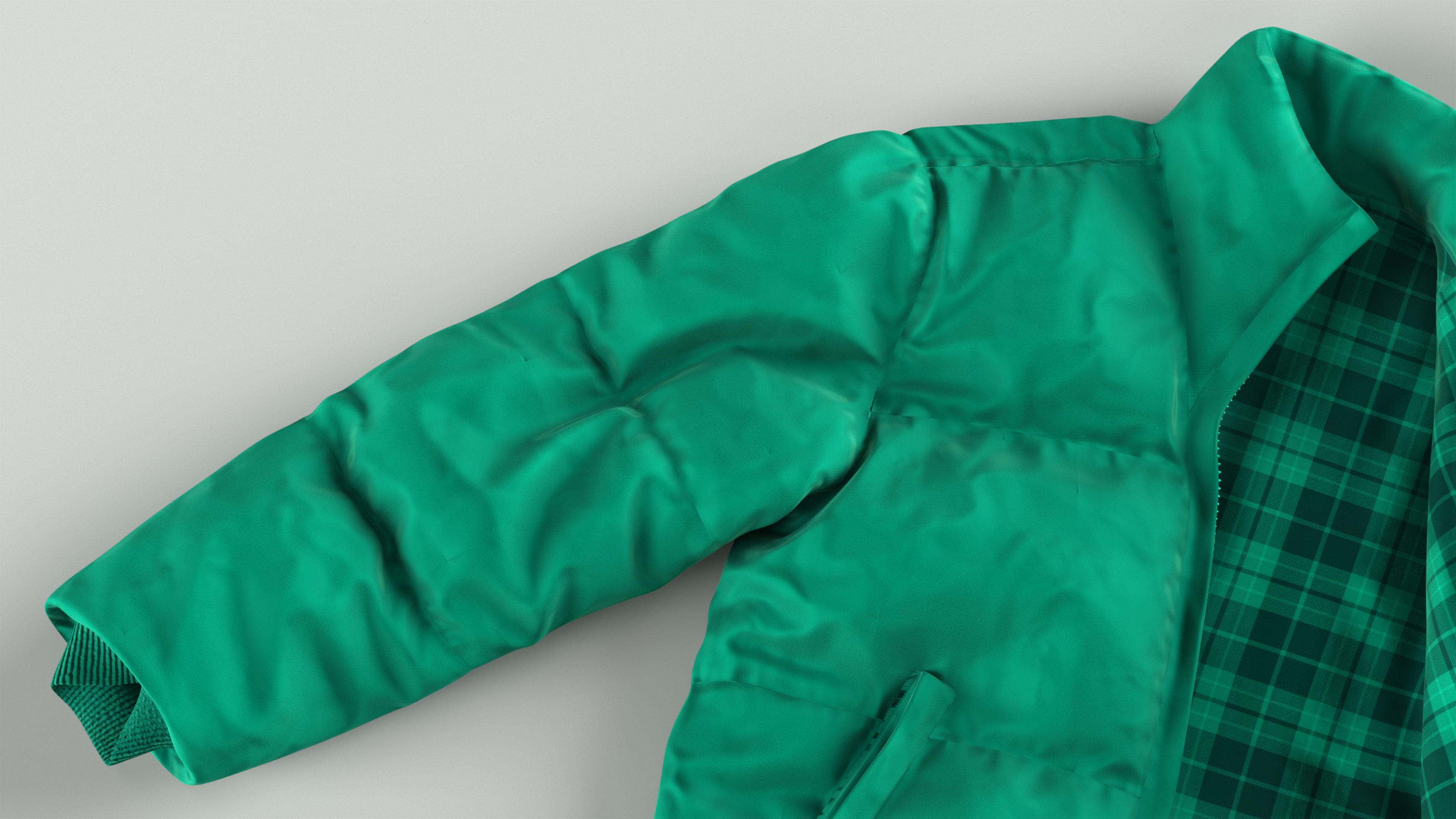 Green Mens Down Jacket Laying 3D model