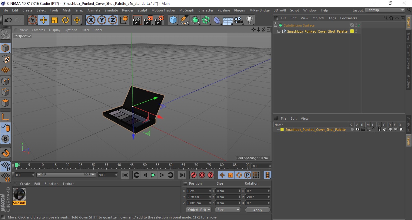 Smashbox Punked Cover Shot Palette 3D model