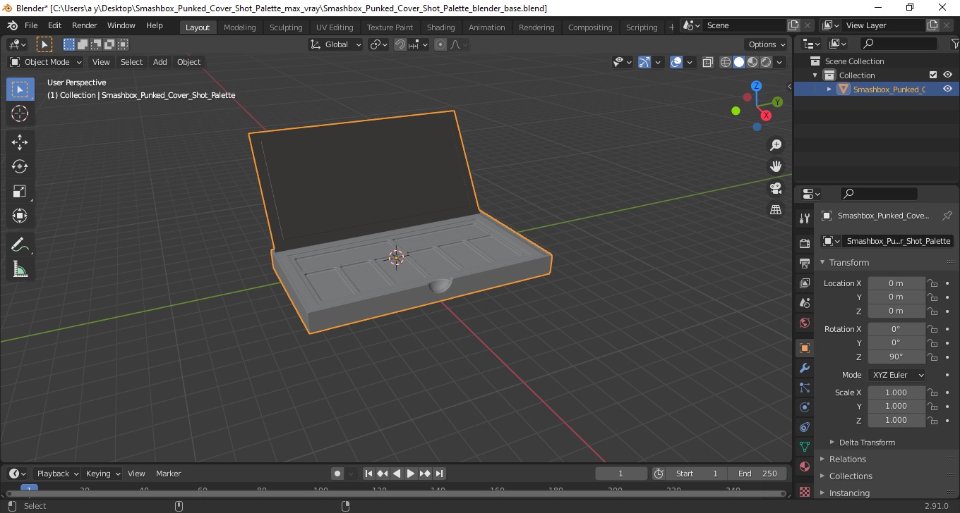 Smashbox Punked Cover Shot Palette 3D model