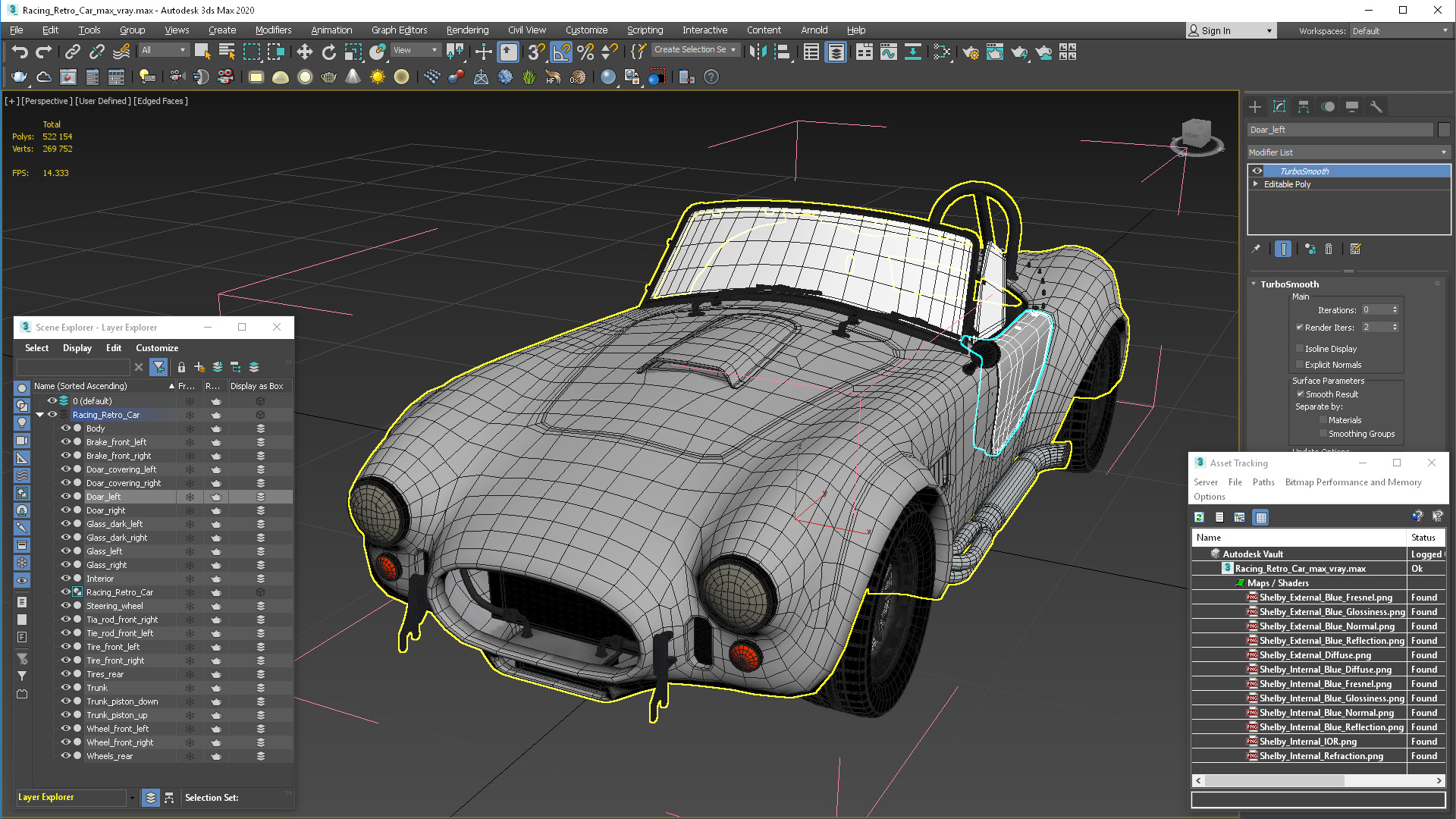 3D Racing Retro Car