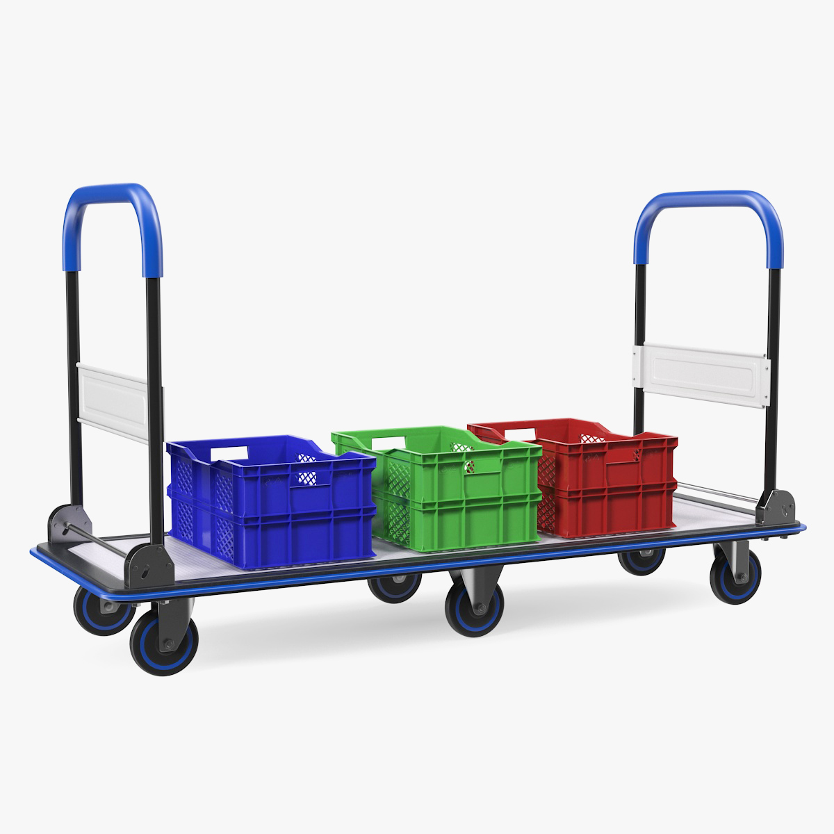 Market Service Cart with Crates 3D Model