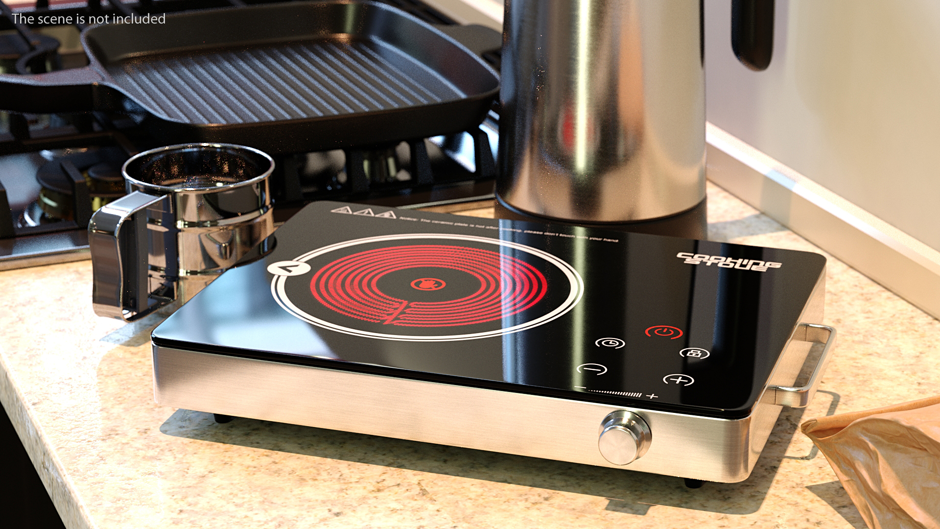 3D model Ceramic Electric Cooker Sensor Control Switched On