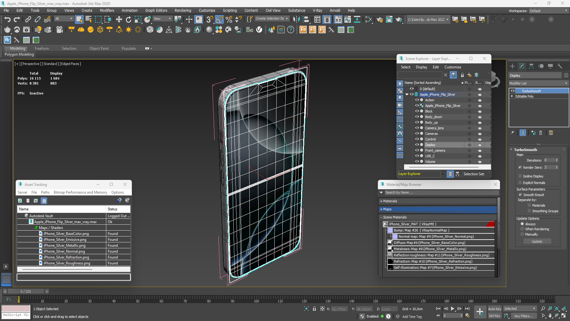 Apple iPhone Flip Silver 3D model
