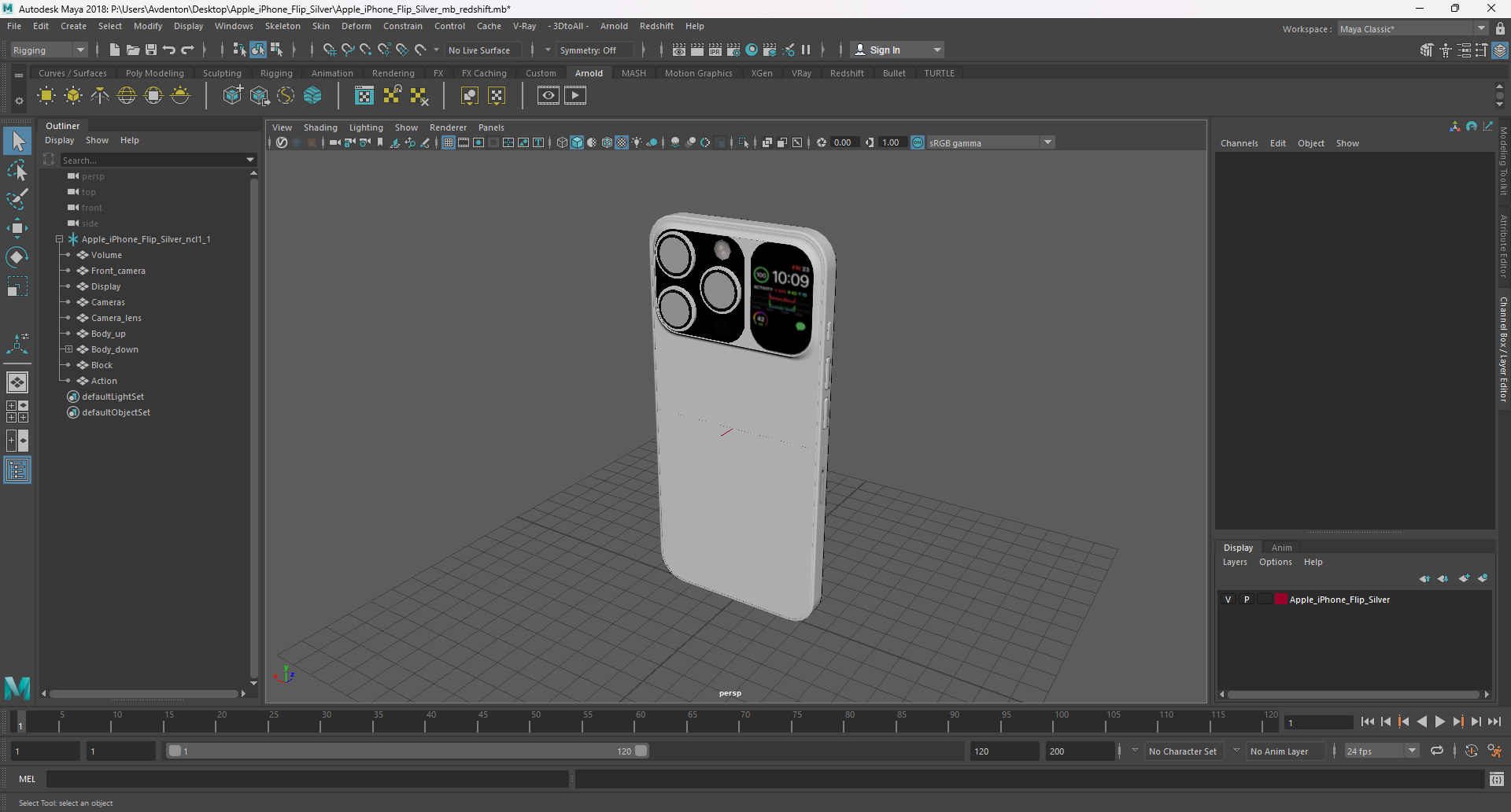 Apple iPhone Flip Silver 3D model