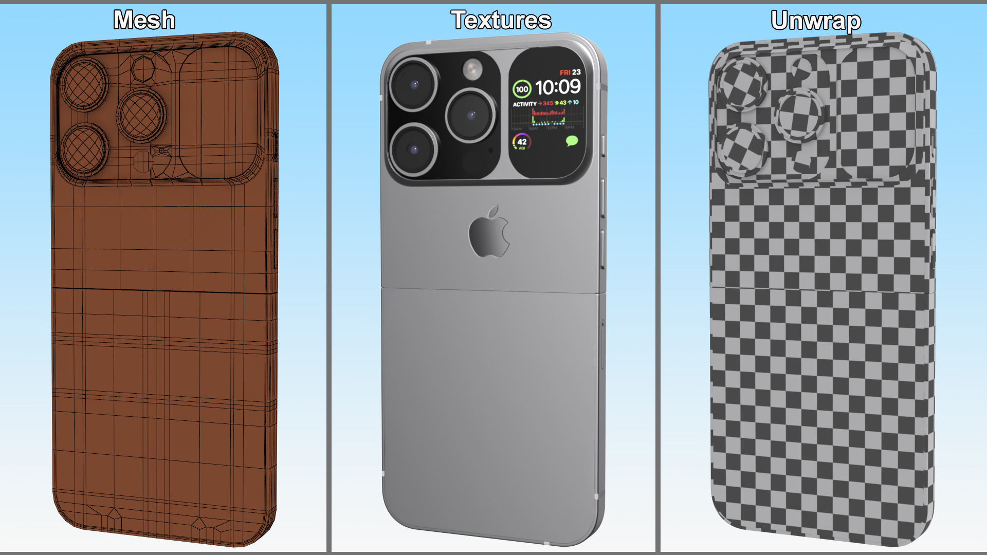 Apple iPhone Flip Silver 3D model