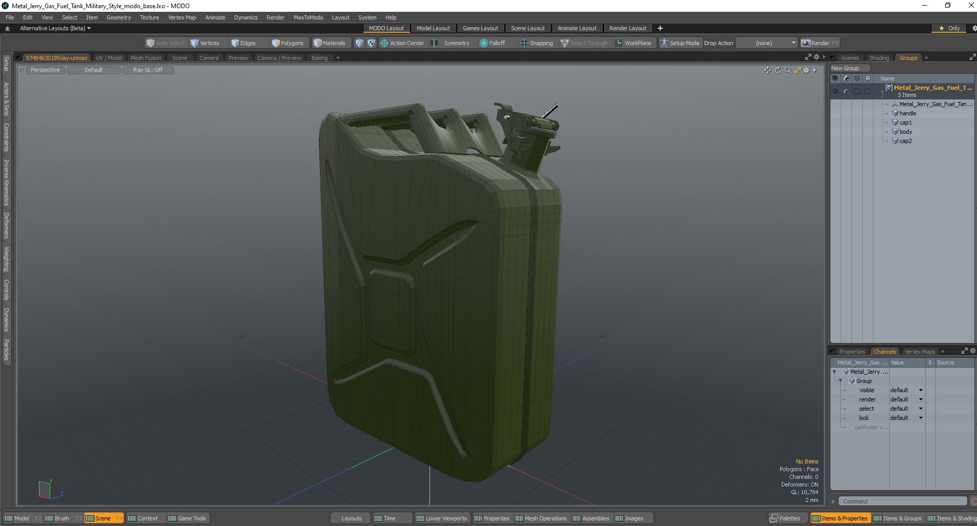 3D model Metal Jerry Gas Fuel Tank Military Style