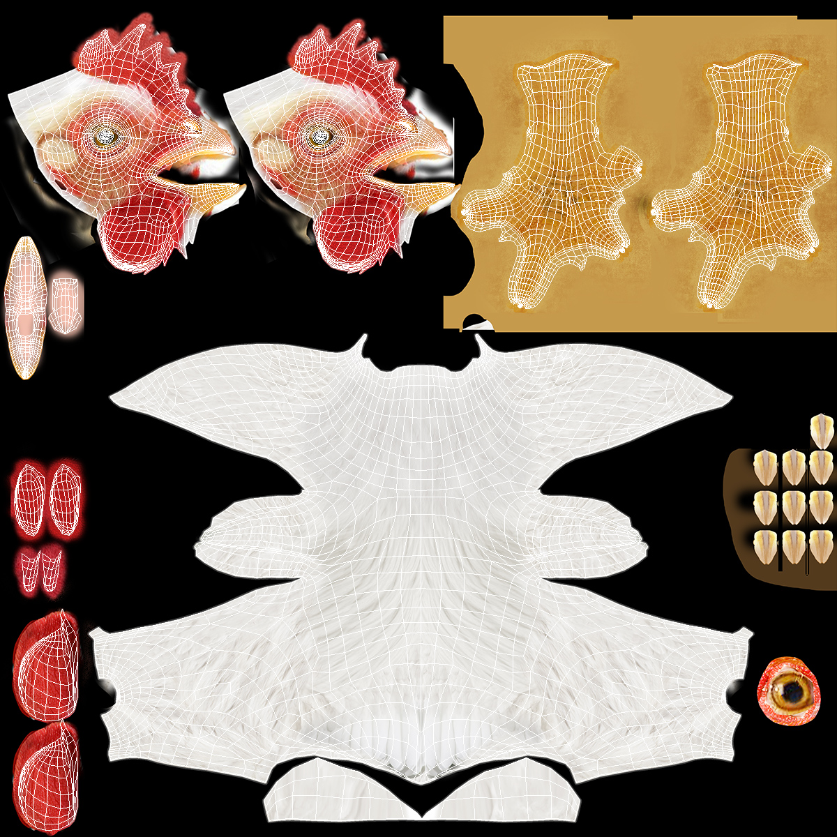 3D Poultry Feeder with Chickens model