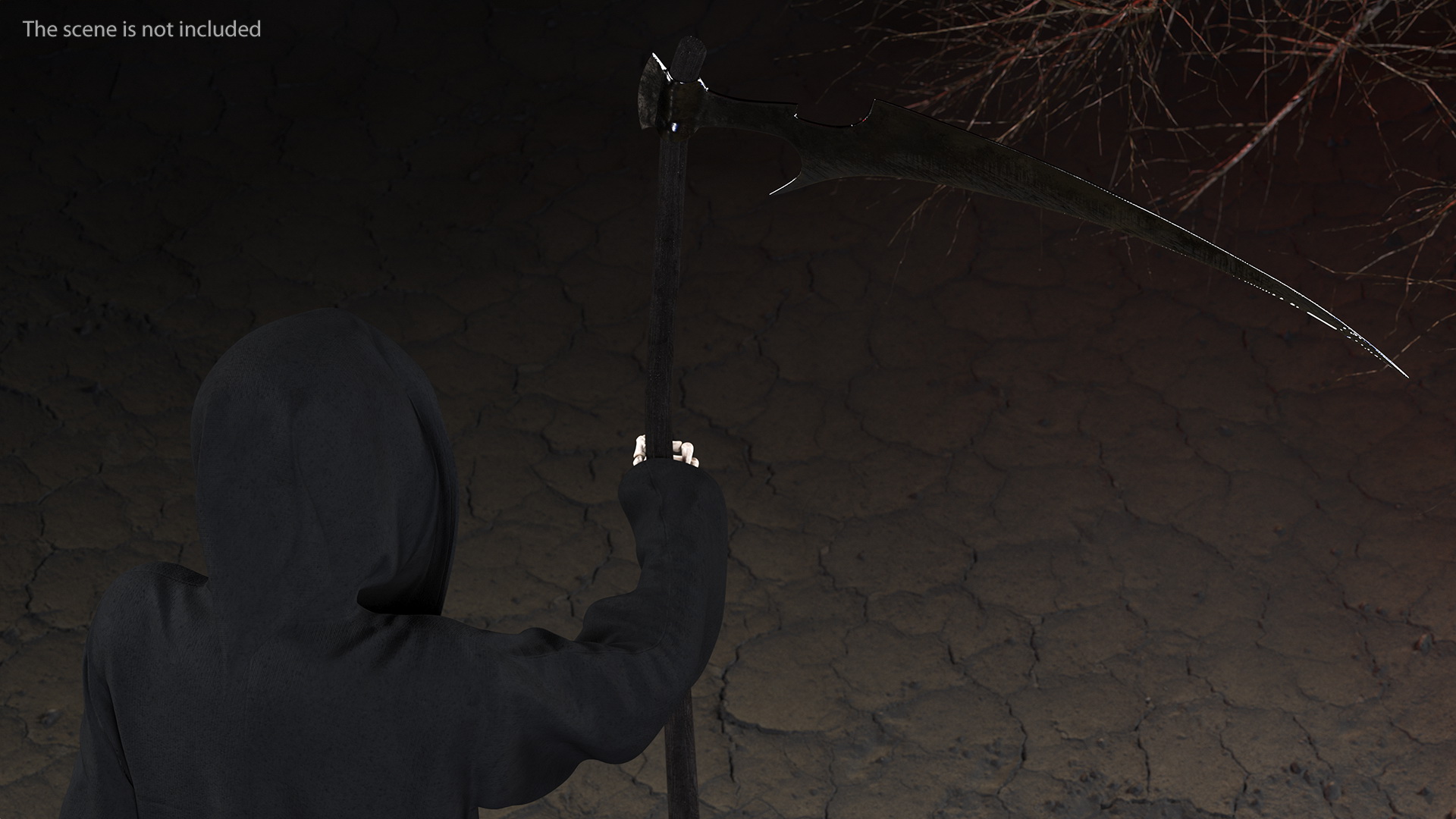 3D Grim Reaper Holds Out Scythe model