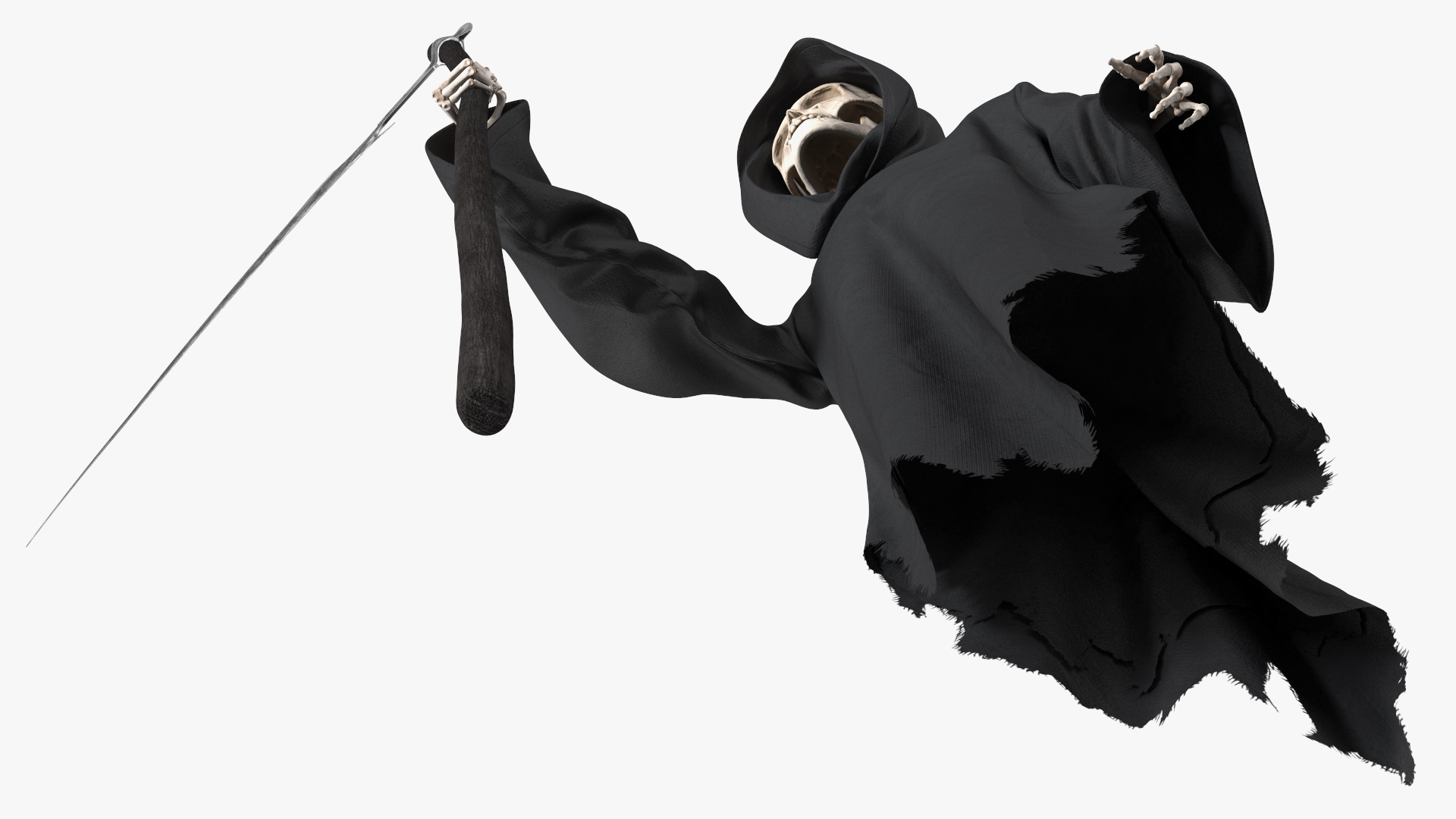 3D Grim Reaper Holds Out Scythe model