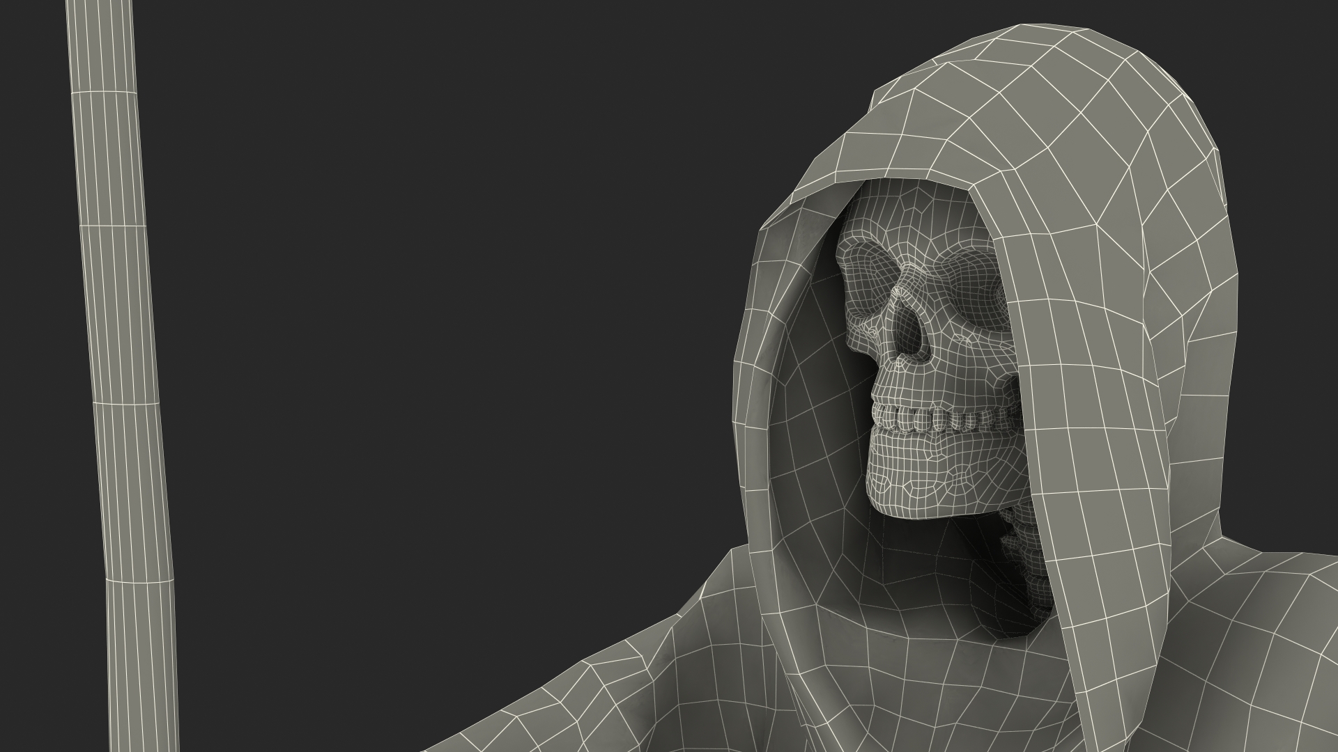 3D Grim Reaper Holds Out Scythe model
